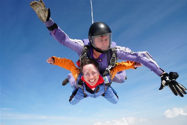 Gina Rose doing a tandem skydive