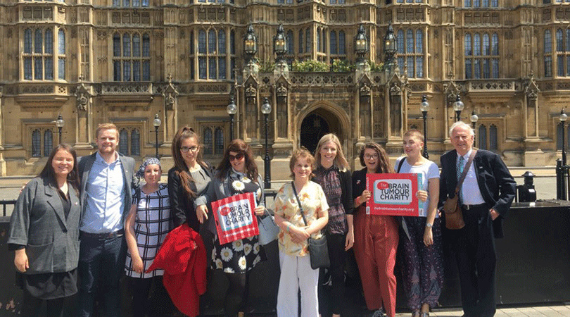 charity campaigners stood outside parliament