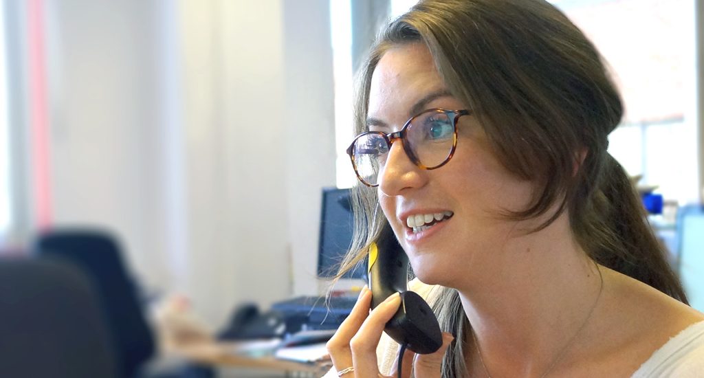 A member of our Support & Information Team provides support over the phone to somebody affected by a brain tumour diagnosis