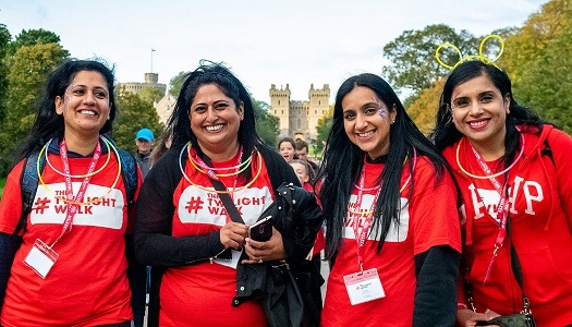 Four women at The Brain Tumour Charity's Twilight Walk