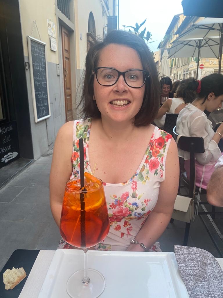 chloe on holiday with a cocktail