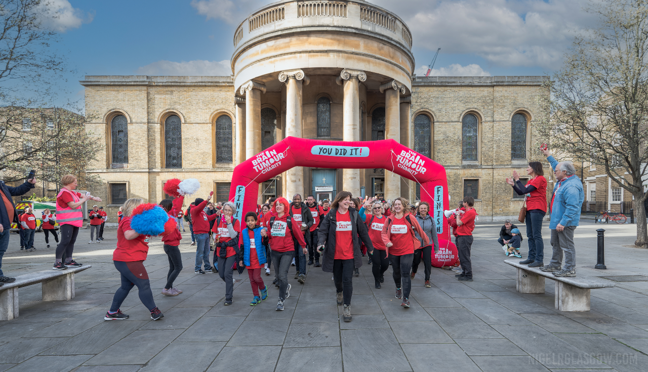 The starting line for The Twilight Walk 2023 - a charity walk hosted by The Brain Tumour Charity