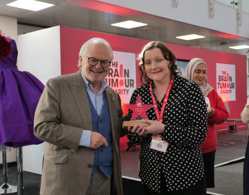 Heather Dearie accepting the Change Maker of the Year award from our Chair of Trustees, Jack Morris.