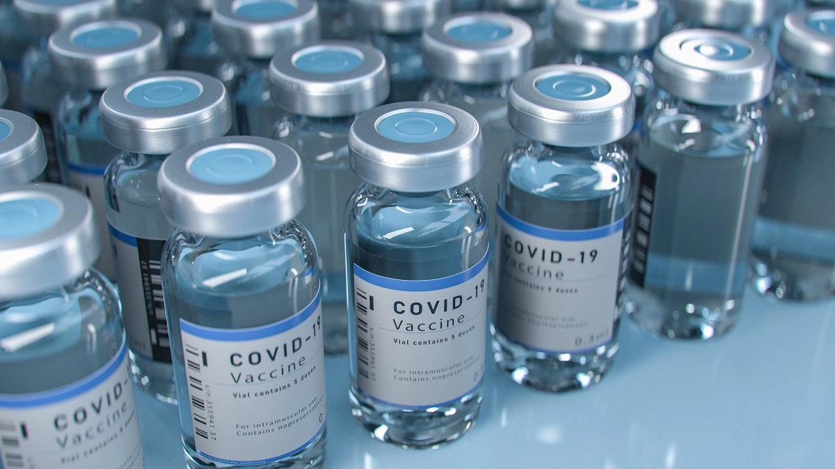 COVID-19 vaccine and brain tumours - vials of COVID vaccination stand ready for use