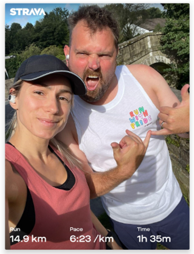 A couple take a selfie while training for The Great North Run