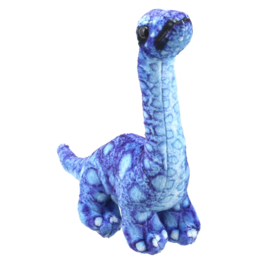 Brontosaurus finger puppet - a great gift for a Christmas Eve box