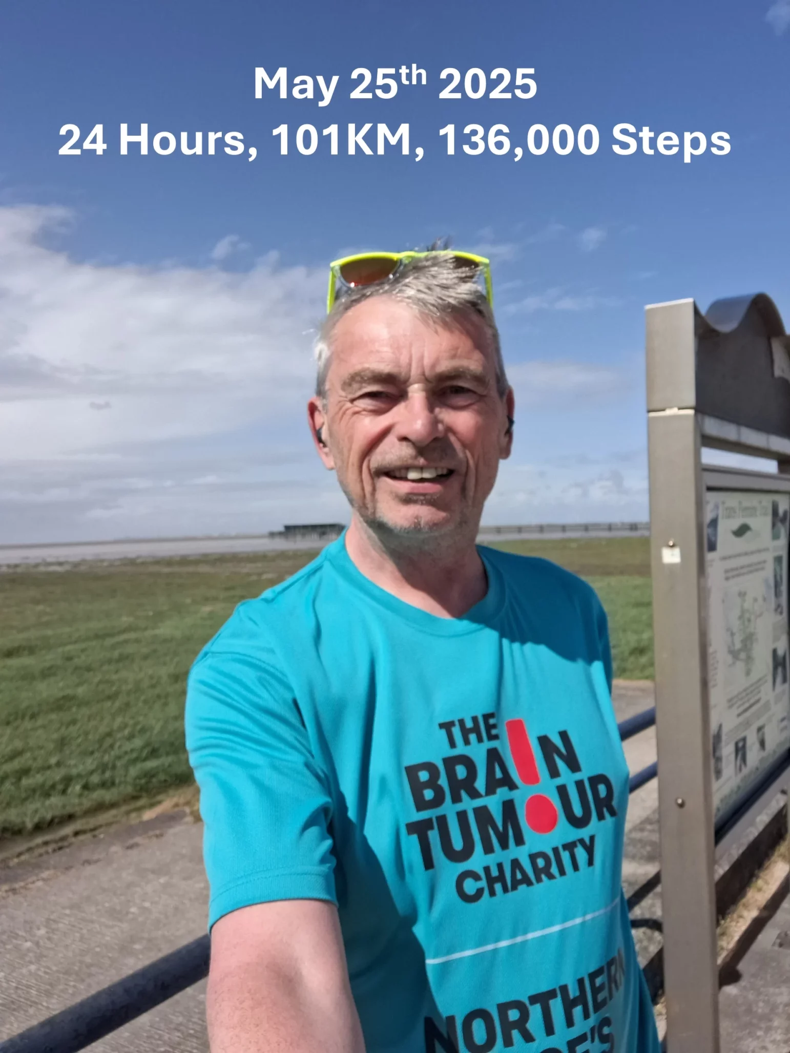 Richard Rawcliffe takes a selfie doing the 100K Step Fundraising Challenge