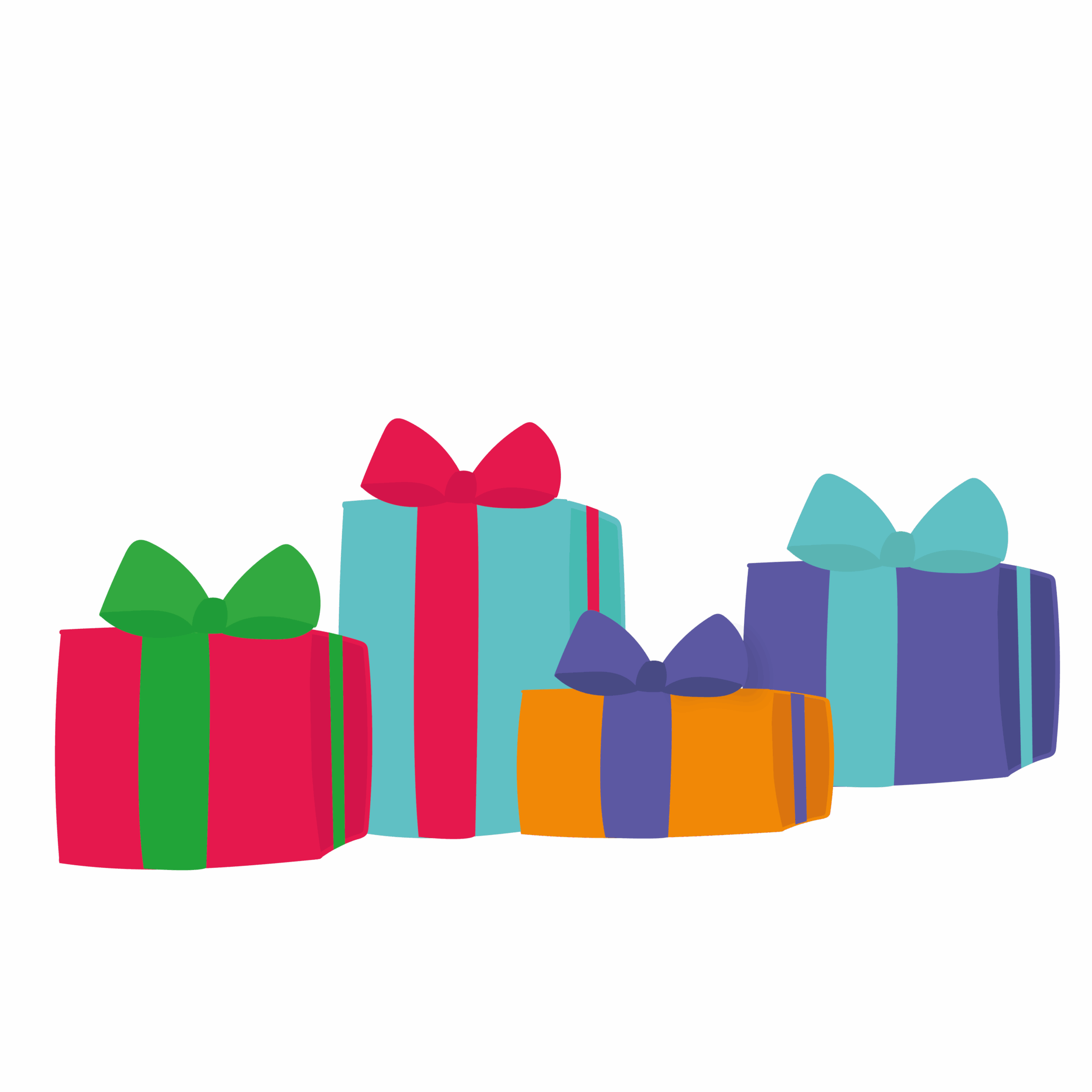 Vector image of presents representing Secret Santa - which is great festive fundraising for the TCS London Marathon