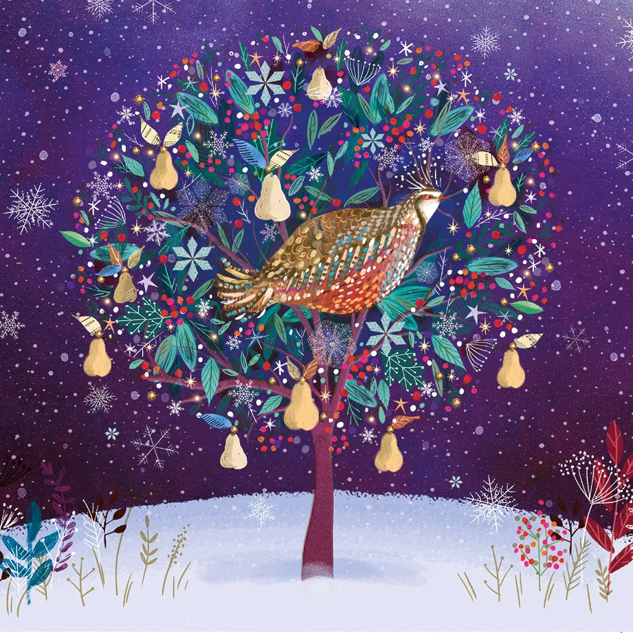 Golden Partridge in a pear tree Charity Christmas Card