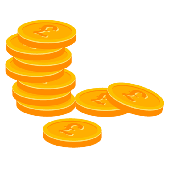 Vector graphic of a stack of pound coins