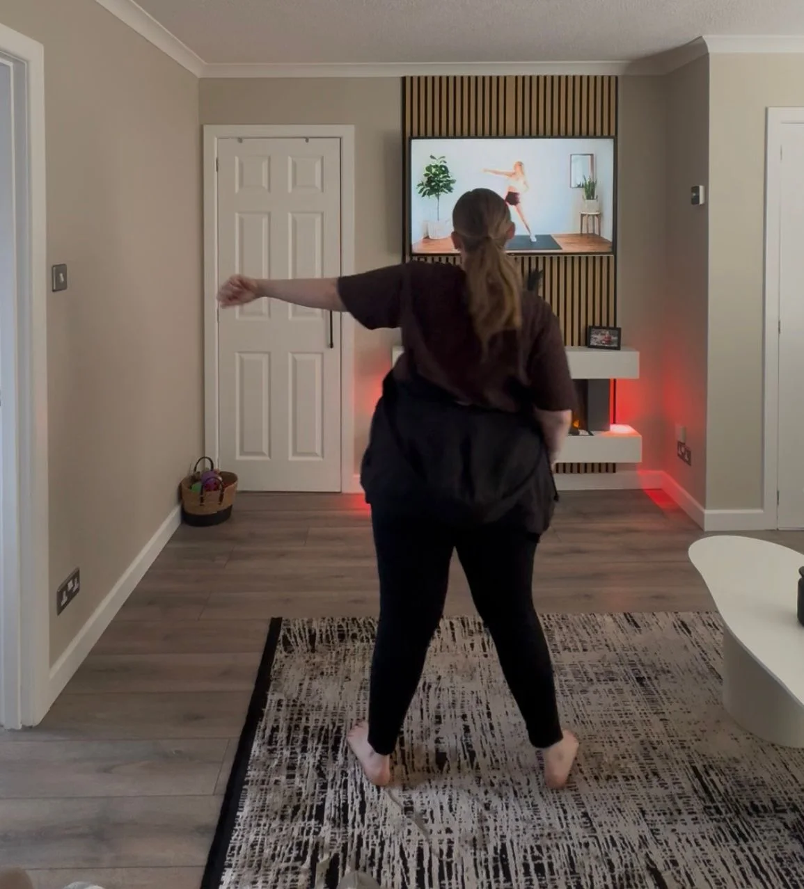 Amy exercising during her Active Autumn challenge