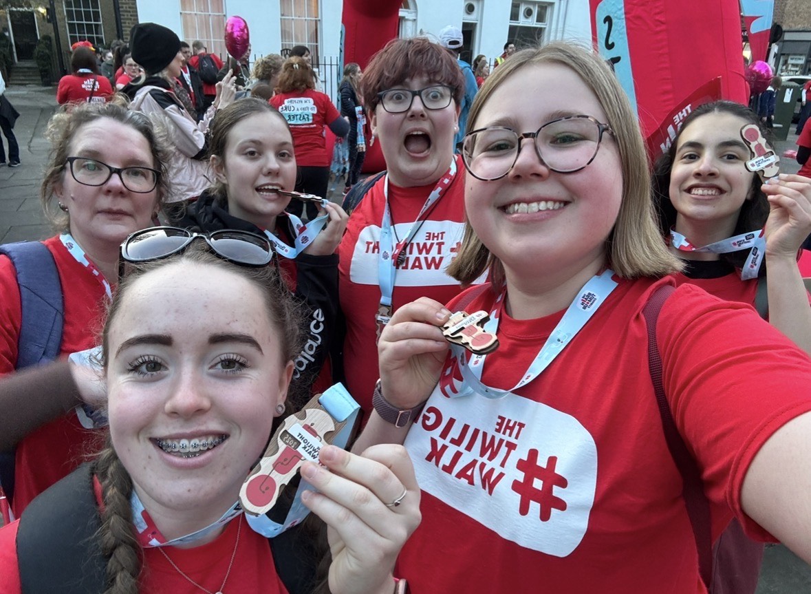 Lily and friends at The Brain Tumour Charity's Twilight Walk