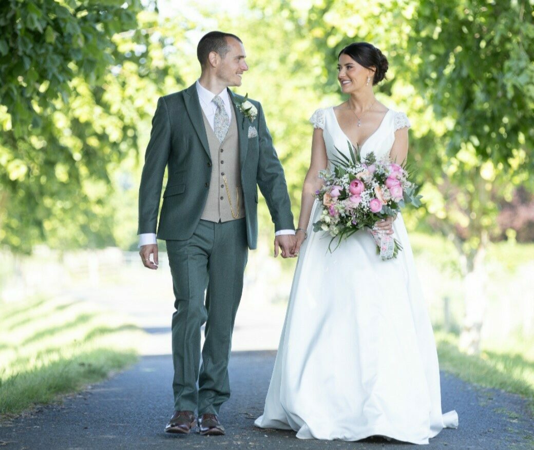 Mitch and Gemma at their wedding