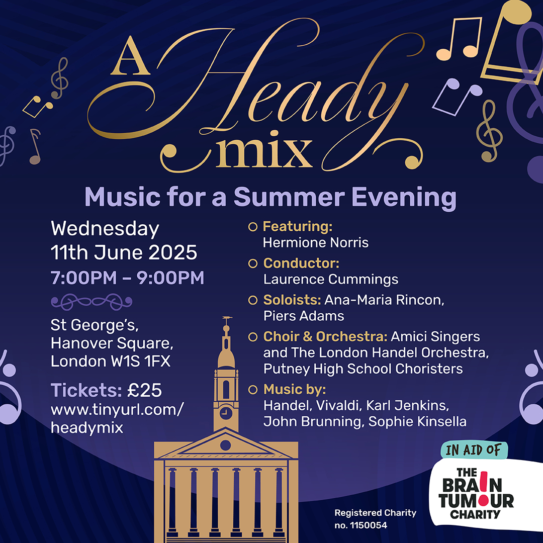 Poster for A Heady Mix, which was a musical event organised by Sophie Kinsella