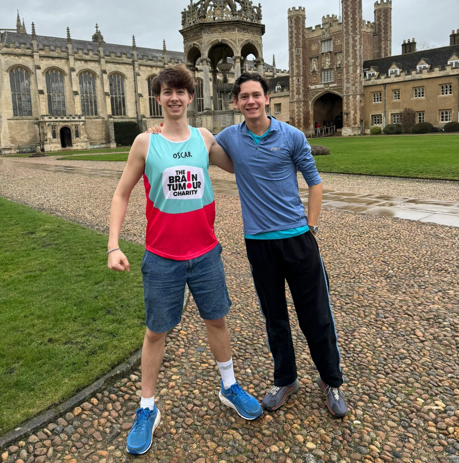 Author Sophie Kinsella’s son Oscar is taking on the Cambridge Half Marathon with his best mate Max